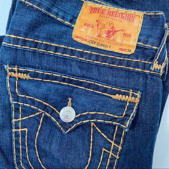 true religion orange stitching